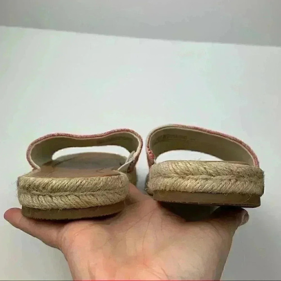 Universal threads sandals size 7 red white slip on Espadrille slides square toe - Picture 7 of 11